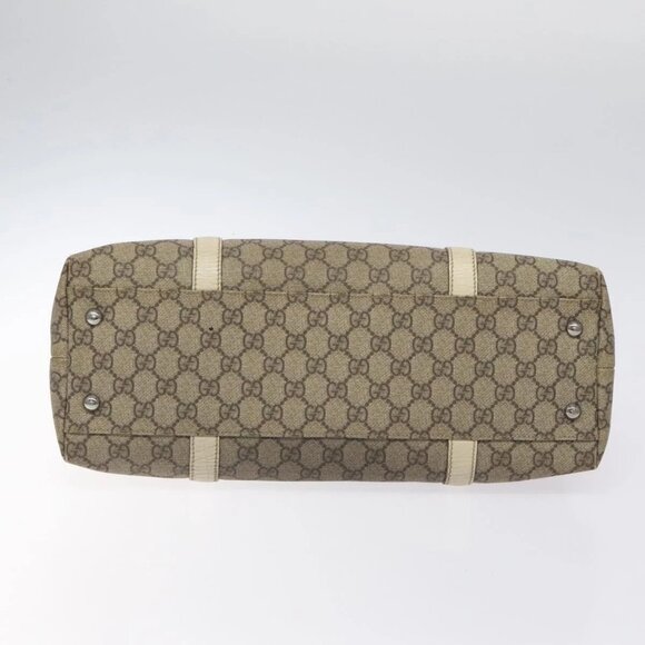 GUCCI GG Supreme Hand Bag PVC Beige Gold 116 02 080 Auth BA2772 - Picture 7 of 16